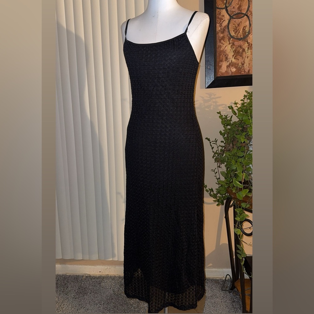 90s Vintage Charlotte Russe black lace slip dress
